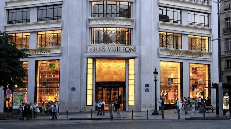 Louis Vuitton Store in the Shopping Street of Geneva Editorial